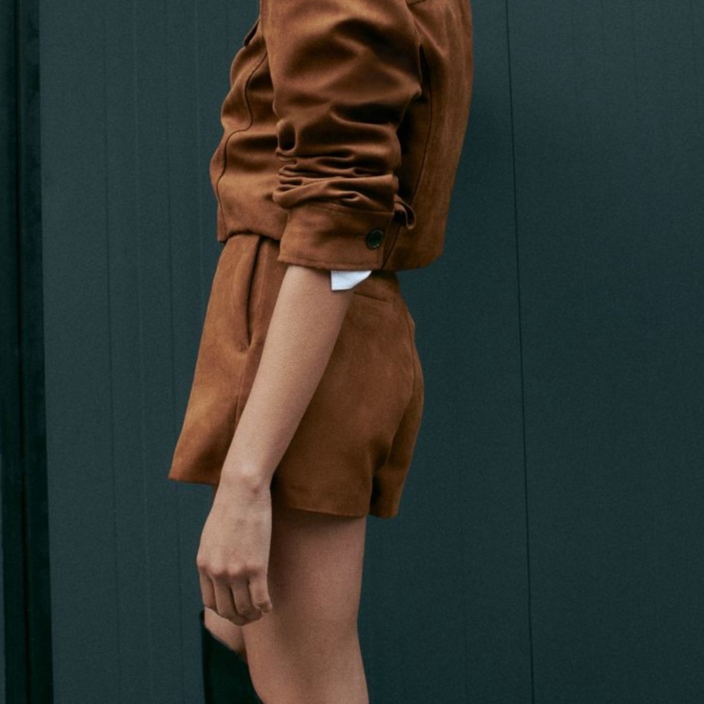 Faux suede shorts